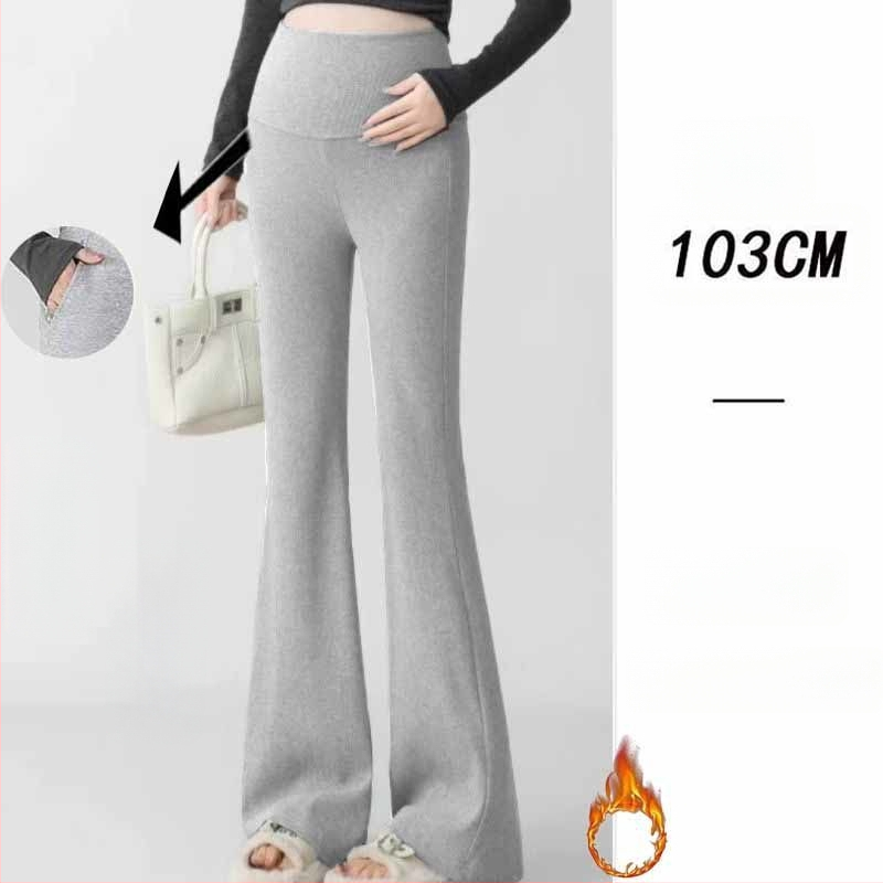 Παντελόνια εγκυμοσύνης σε κορεατικό στιλ, υψηλή μέση, μικροελαστικότητα, γραμμή Bell-Bottom για διαμόρφωση ποδιών, ύφασμα μίξης πολυεστέρα-βισκόζη (50–70% πολυεστέρα, <30% βισκόζη)