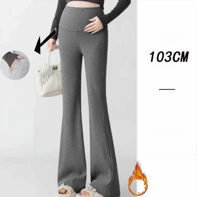 Παντελόνια εγκυμοσύνης σε κορεατικό στιλ, υψηλή μέση, μικροελαστικότητα, γραμμή Bell-Bottom για διαμόρφωση ποδιών, ύφασμα μίξης πολυεστέρα-βισκόζη (50–70% πολυεστέρα, <30% βισκόζη)
