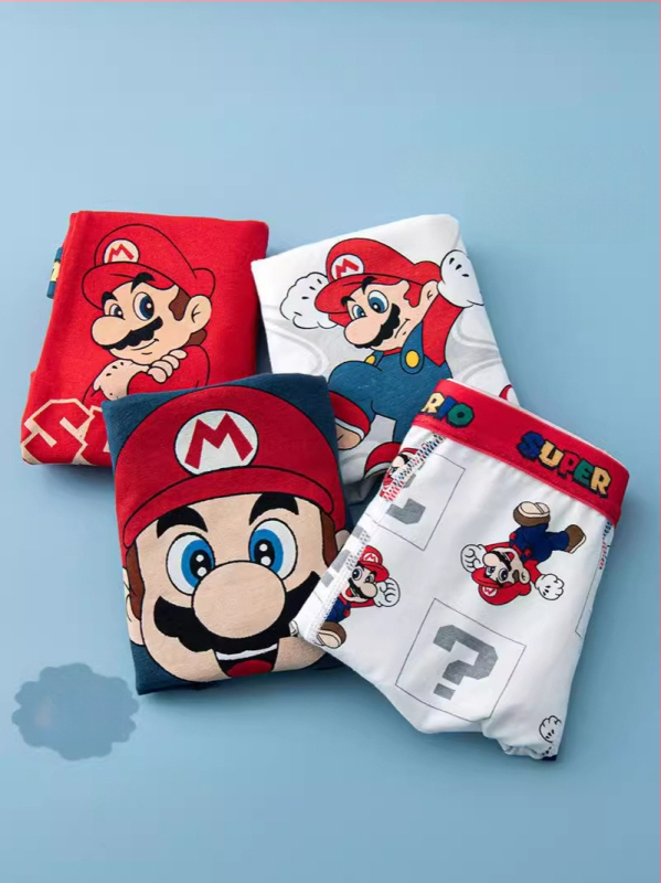 Chiloți pentru copii din bumbac cu imprimeu animație, 95% bumbac + 5% elastan, pentru copii peste 8 ani