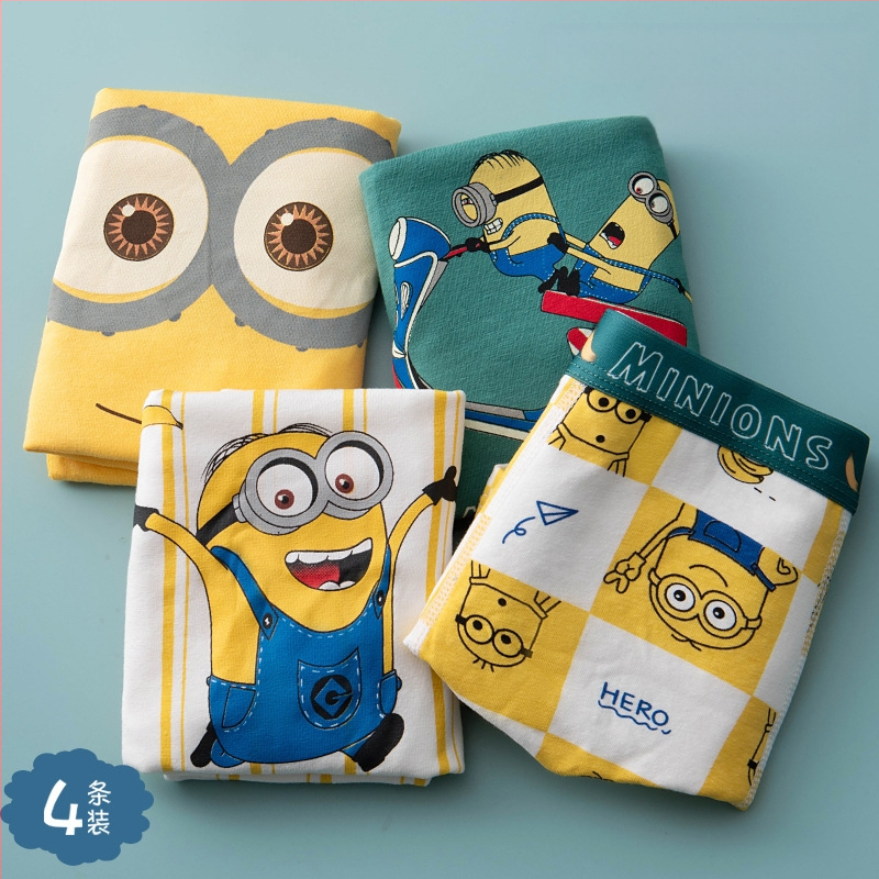 Chiloți pentru copii din bumbac cu imprimeu animație, 95% bumbac + 5% elastan, pentru copii peste 8 ani