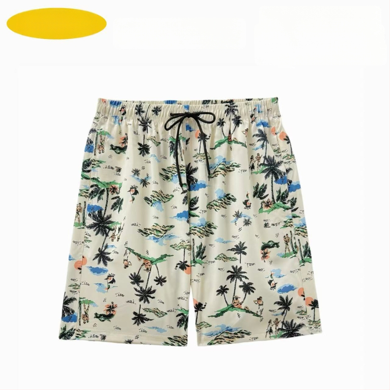 Muške plažne šorceve, opušten kroj, otisak, poliester 90–95%, 150 g