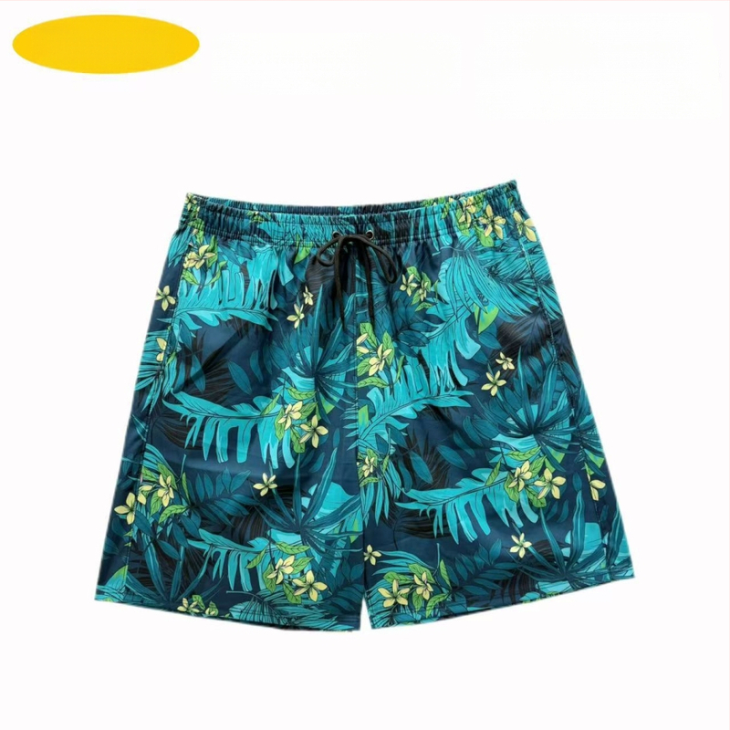 Muške plažne šorceve, opušten kroj, otisak, poliester 90–95%, 150 g