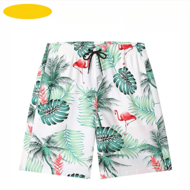 Muške plažne šorceve, opušten kroj, otisak, poliester 90–95%, 150 g