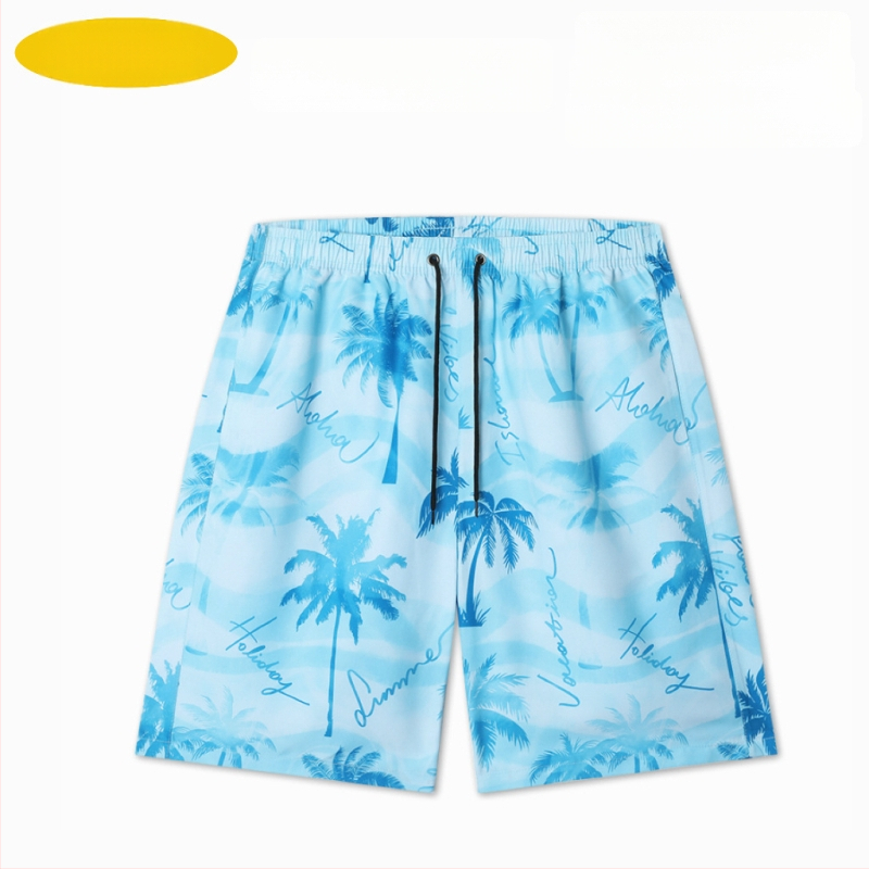 Muške plažne šorceve, opušten kroj, otisak, poliester 90–95%, 150 g