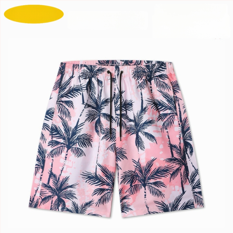 Muške plažne šorceve, opušten kroj, otisak, poliester 90–95%, 150 g