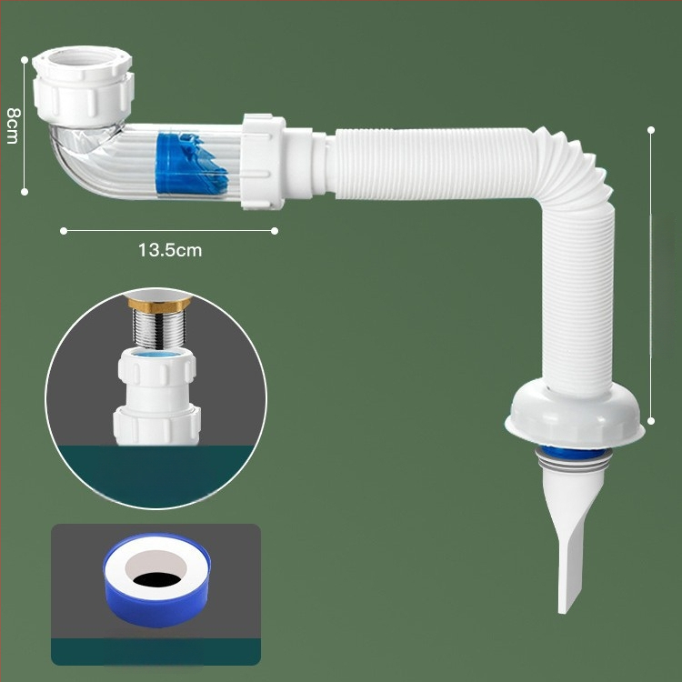 Odtok pre umývadlo s proti zápachu – PVC, model WD-XS171-20, menovitý tlak 1, prevádzková teplota 60°C, priama montáž