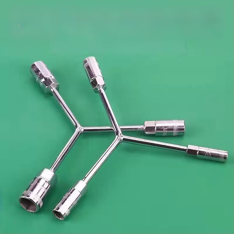 Three-Prong Socket Wrench, Extended Y-Type, Multi-Functional Triangle Socket, High-Carbon Steel for Motorcycle Tire Repair