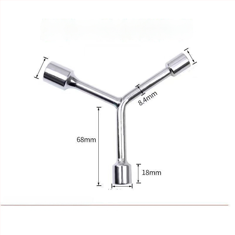 Three-Prong Socket Wrench, Extended Y-Type, Multi-Functional Triangle Socket, High-Carbon Steel for Motorcycle Tire Repair