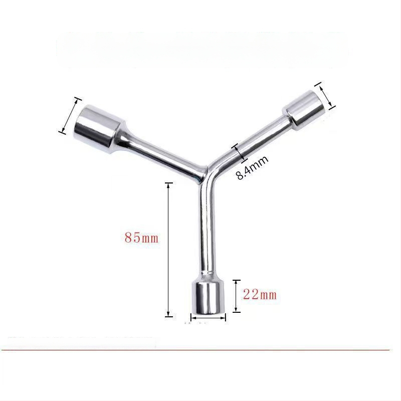 Three-Prong Socket Wrench, Extended Y-Type, Multi-Functional Triangle Socket, High-Carbon Steel for Motorcycle Tire Repair