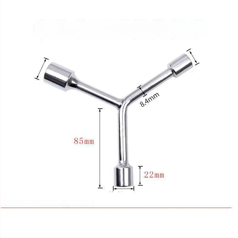 Three-Prong Socket Wrench, Extended Y-Type, Multi-Functional Triangle Socket, High-Carbon Steel for Motorcycle Tire Repair