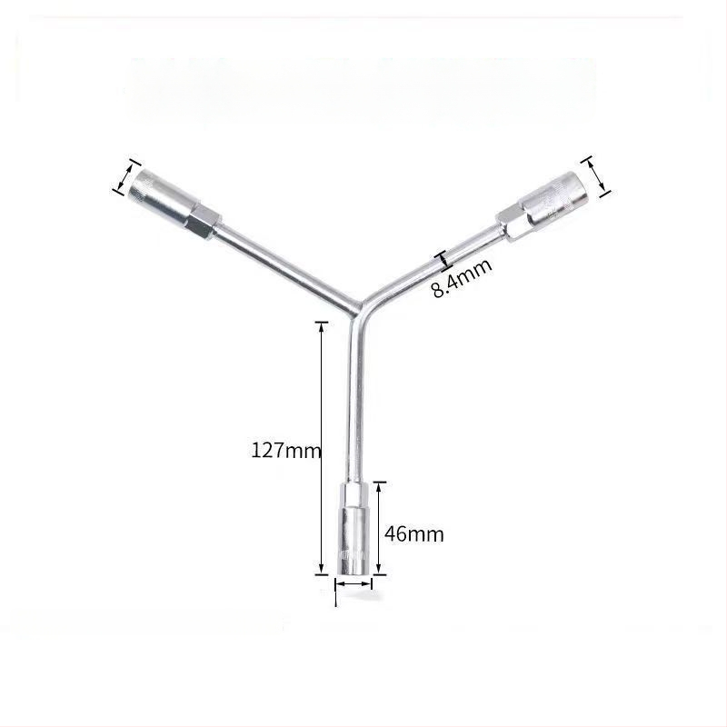 Three-Prong Socket Wrench, Extended Y-Type, Multi-Functional Triangle Socket, High-Carbon Steel for Motorcycle Tire Repair