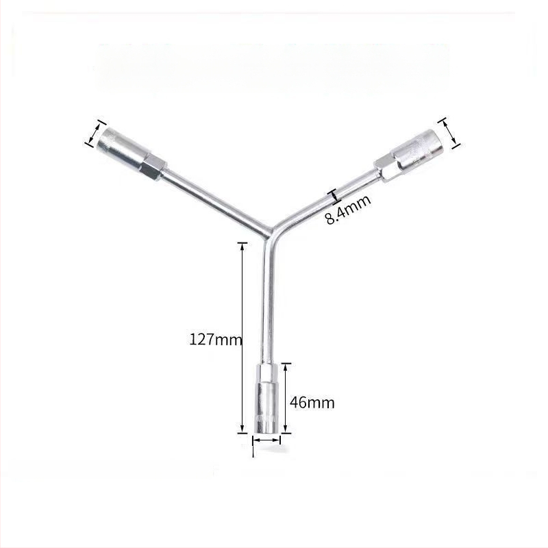 Three-Prong Socket Wrench, Extended Y-Type, Multi-Functional Triangle Socket, High-Carbon Steel for Motorcycle Tire Repair