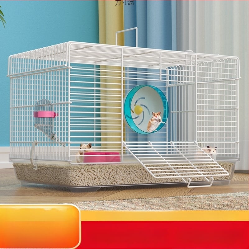 Клетка за хамстери с разглобяем разделител – метална, стил на вила, модулен комплект