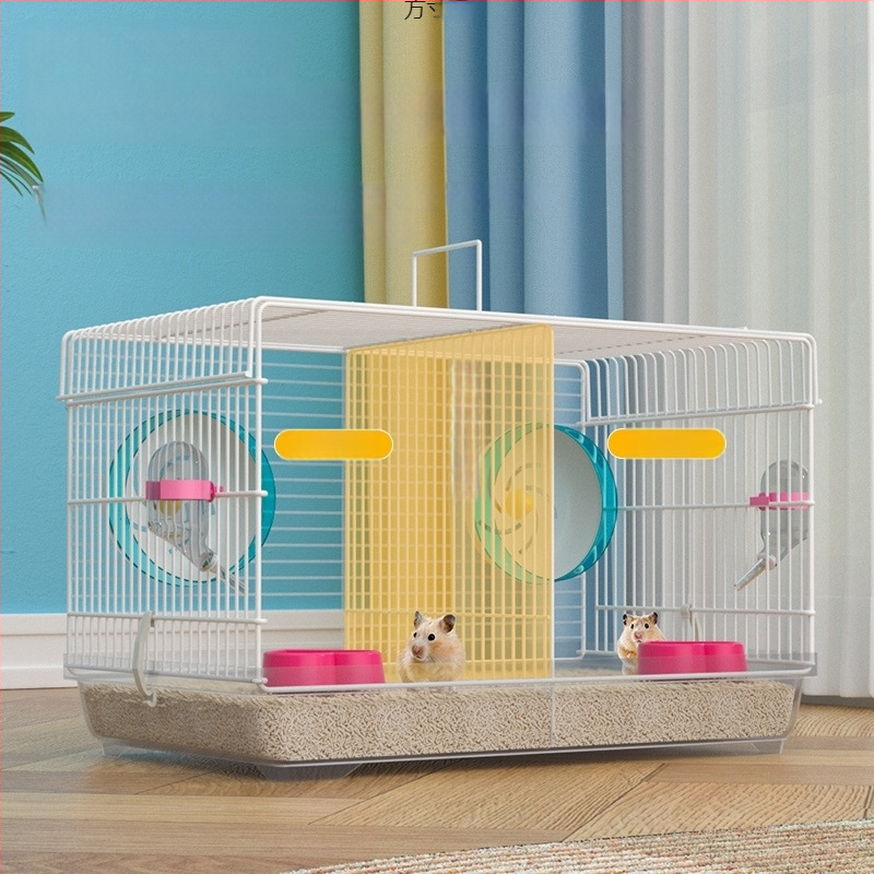 Клетка за хамстери с разглобяем разделител – метална, стил на вила, модулен комплект