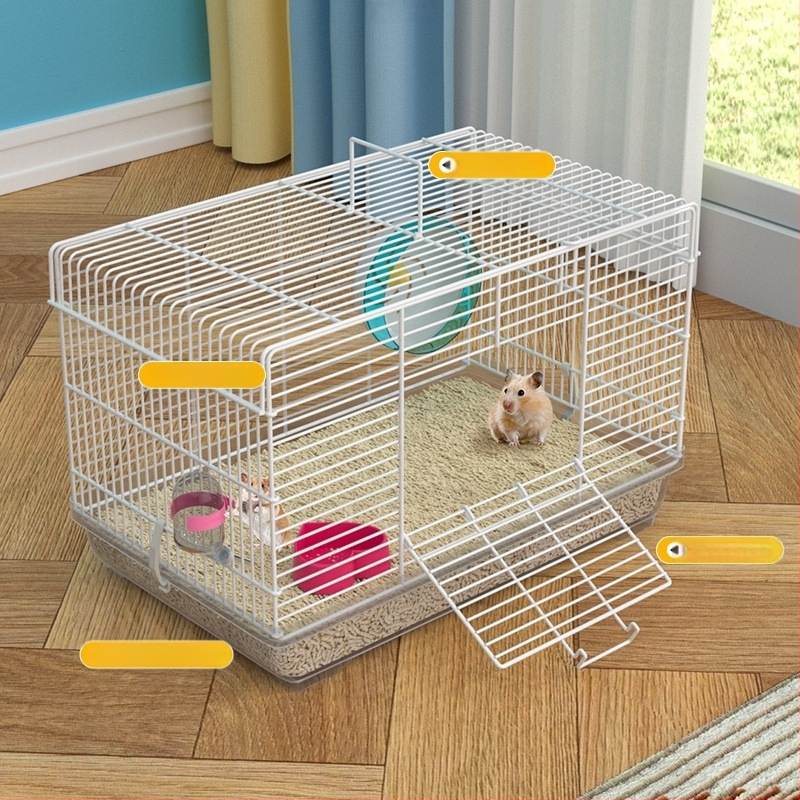 Клетка за хамстери с разглобяем разделител – метална, стил на вила, модулен комплект