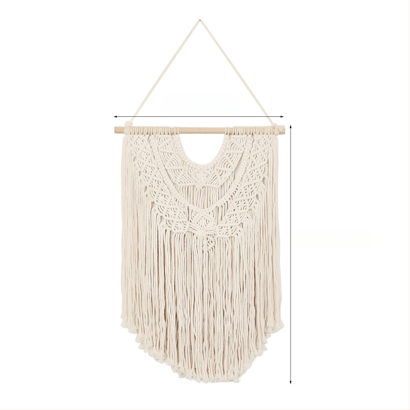 Μποέμικο βαμβακερό ταπετσαρία τοίχου, χειροποίητο, τετράγωνο, ριγέ σχέδιο