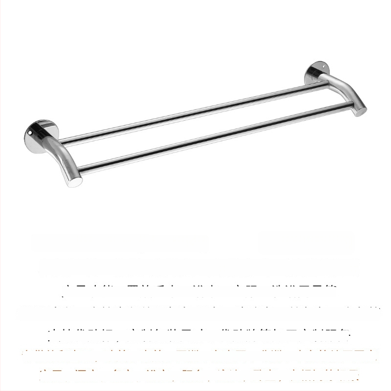 304 rozsdamentes acél törölközőtartó, falra szerelhető, egylábu vagy kettős rúddal, polírozott felület, 2 rétegű tárolás