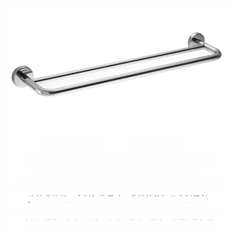 304 rozsdamentes acél törölközőtartó, falra szerelhető, egylábu vagy kettős rúddal, polírozott felület, 2 rétegű tárolás