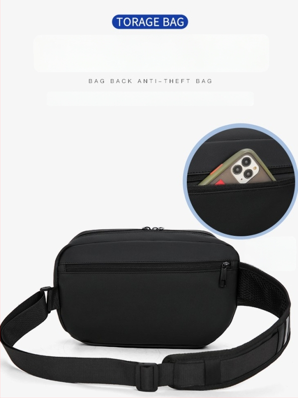 Ανδρική χιαστί τσάντα, PVC περίβλημα, πολυεστερική επένδυση, μάρκα Pengyu, αναπνεύσιμη, αδιάβροχη, ανθεκτική στη φθορά, επεκτάσιμη