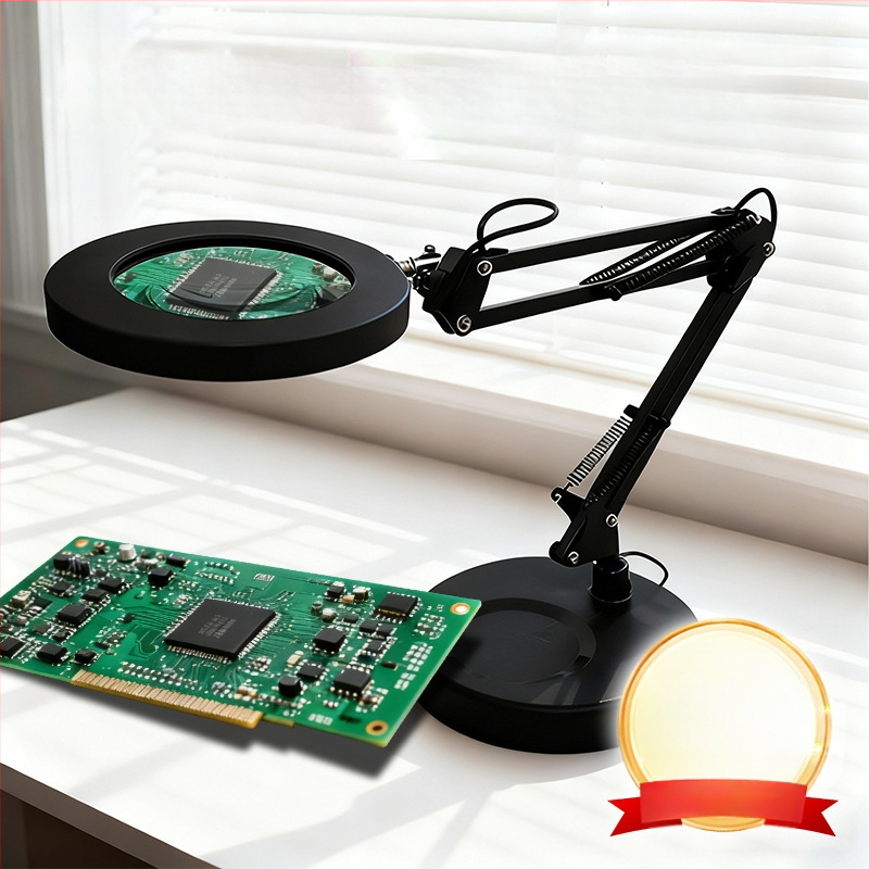 Φωτιστικό LED γραφείου με προστασία ματιών, μακρύ βραχίονας και αναδιπλούμενος μεγεθυντικός φακός, 6–10W, τροφοδοσία USB, CE πιστοποιημένο, CRI 80–89, τάση ≤36V