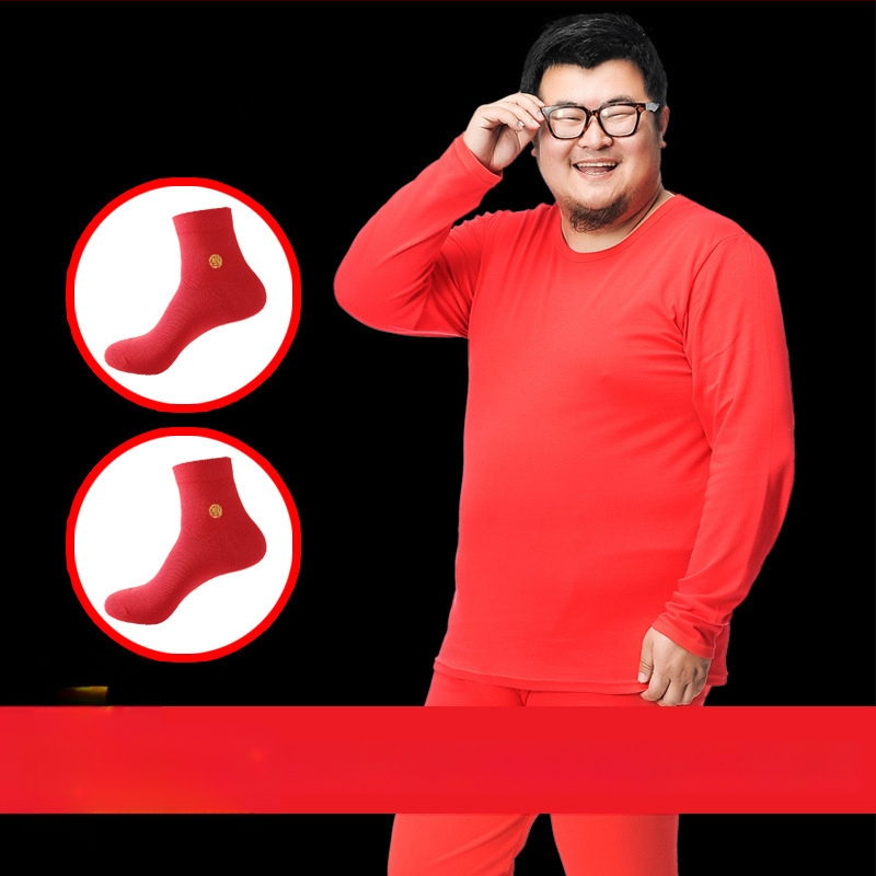 Set de lenjerie termică pentru bărbați, 100% bumbac — călduros pulover cu guler rotund, mâneci lungi și pantaloni, țesătură de greutate medie 181–200 g/m2