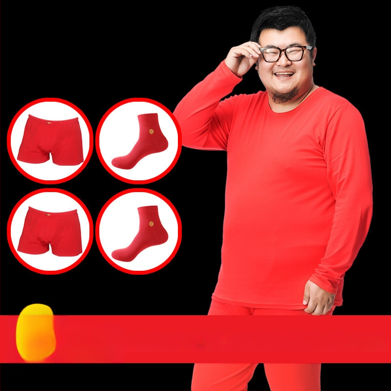 Set de lenjerie termică pentru bărbați, 100% bumbac — călduros pulover cu guler rotund, mâneci lungi și pantaloni, țesătură de greutate medie 181–200 g/m2