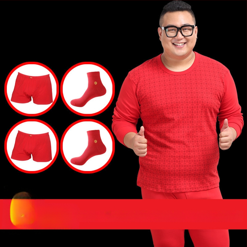 Set de lenjerie termică pentru bărbați, 100% bumbac — călduros pulover cu guler rotund, mâneci lungi și pantaloni, țesătură de greutate medie 181–200 g/m2