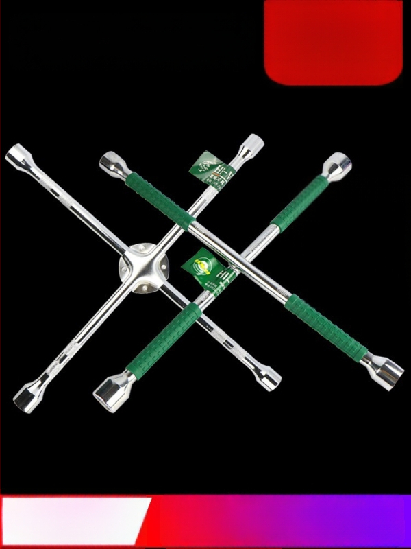 Кръстовиден гаечен ключ за смяна на гуми, Chrome vanadium стомана, удължен накрайник, лесно завинтване