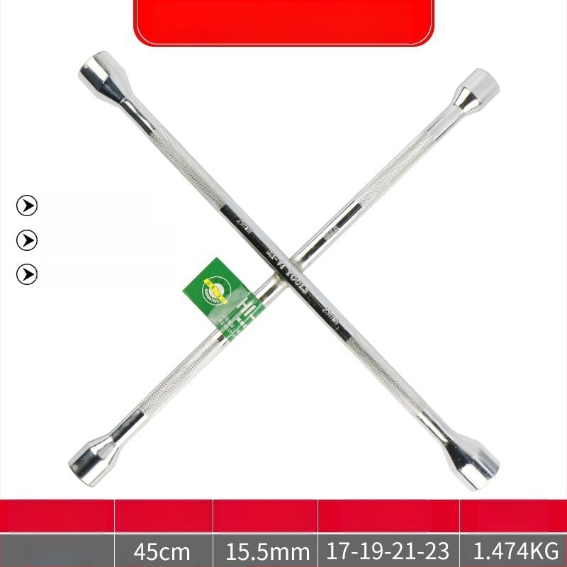 Кръстовиден гаечен ключ за смяна на гуми, Chrome vanadium стомана, удължен накрайник, лесно завинтване