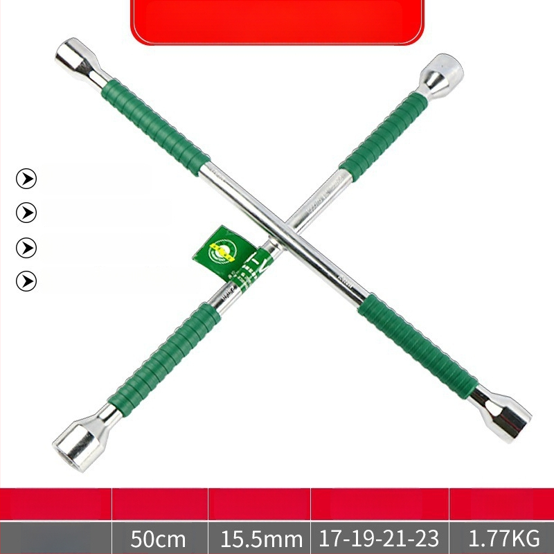 Кръстовиден гаечен ключ за смяна на гуми, Chrome vanadium стомана, удължен накрайник, лесно завинтване
