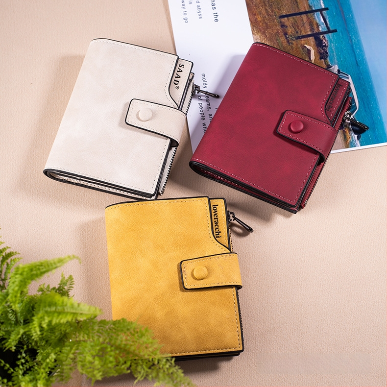 PU bőr női pénztárca, rövid fazonú cipzárral, nagy kapacitás, több kártyatartó rekesz, városi letisztult stílus