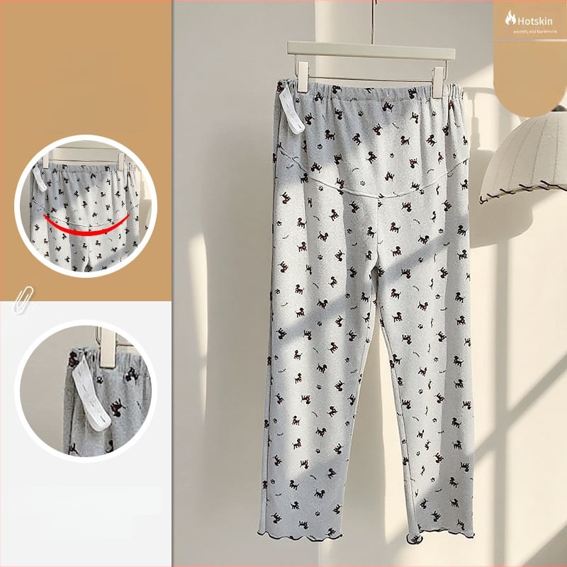 Παντελόνια εγκυμοσύνης με στήριξη κοιλιάς, μετά τον τοκετό, παντελόνια ύπνου με υψηλή μέση σε σχήμα U, ρυθμιζόμενα, παχύ ακρυλικό ύφασμα, κατάλληλα για χειμώνα, άνοιξη και φθινόπωρο
