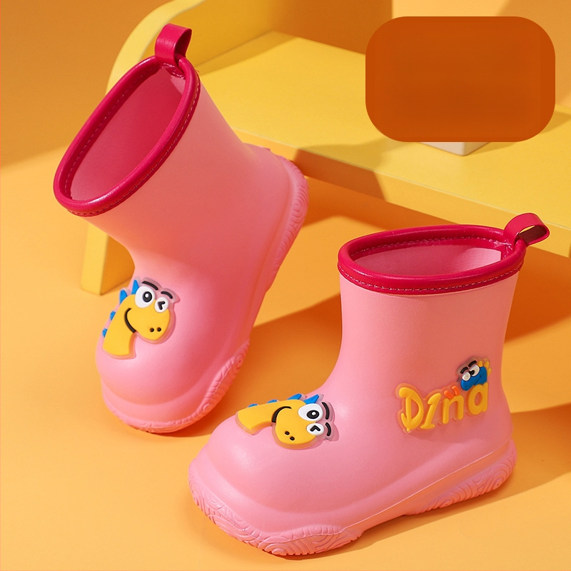 Cizme de ploaie pentru copii, desen animat, EVA, unisex, tub scurt, talpă plată, impermeabile