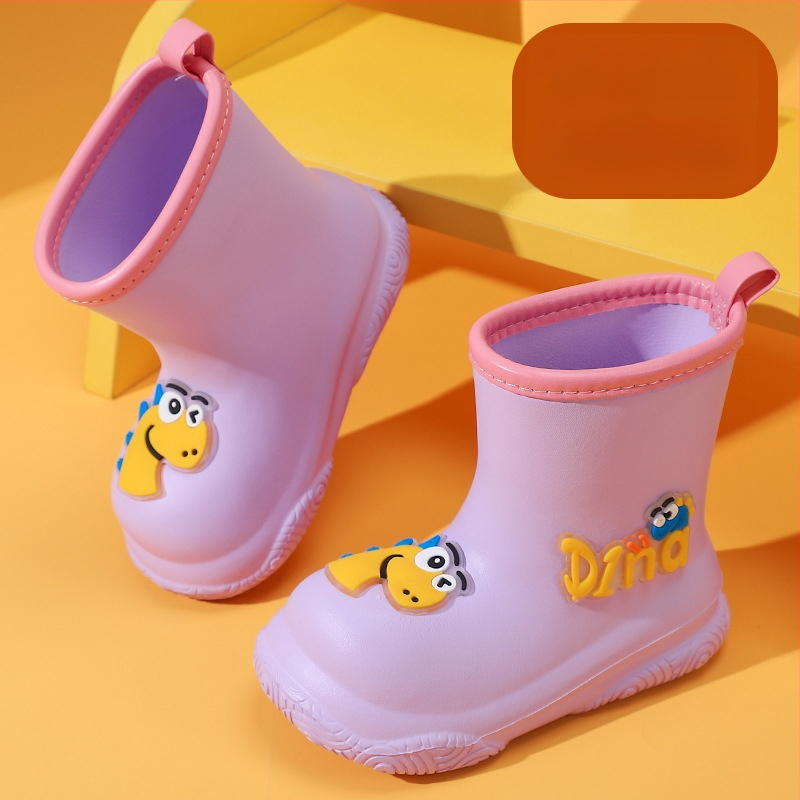 Cizme de ploaie pentru copii, desen animat, EVA, unisex, tub scurt, talpă plată, impermeabile