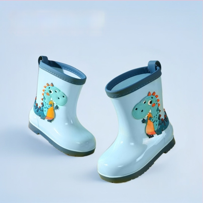 Cizme de ploaie pentru copii – imprimeu desen animat, PVC, toc mic 1–3 cm, înălțime tub medie, pentru toate sezoanele, unisex