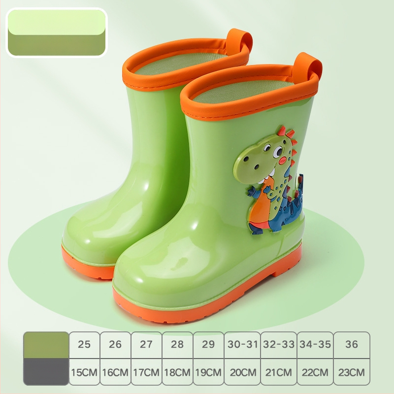 Cizme de ploaie pentru copii – imprimeu desen animat, PVC, toc mic 1–3 cm, înălțime tub medie, pentru toate sezoanele, unisex