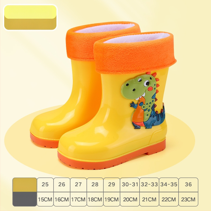 Cizme de ploaie pentru copii – imprimeu desen animat, PVC, toc mic 1–3 cm, înălțime tub medie, pentru toate sezoanele, unisex