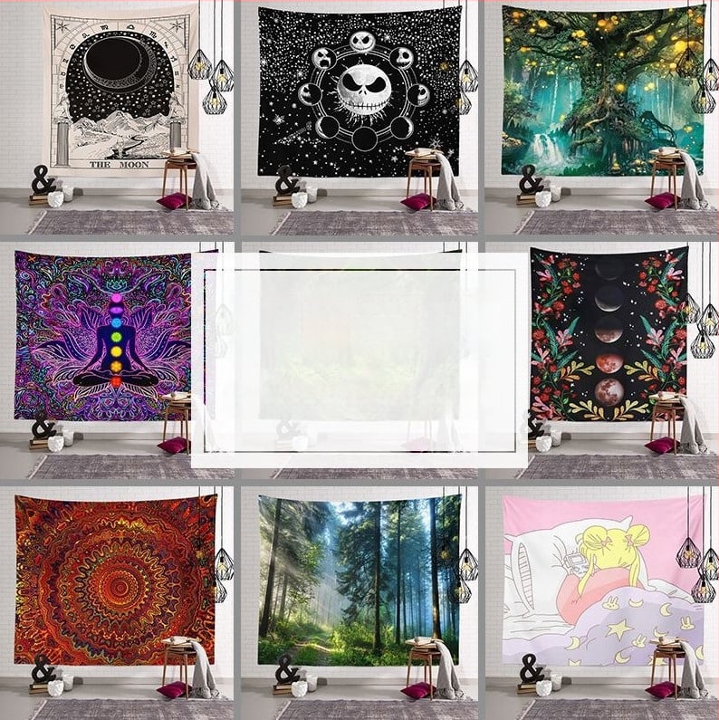 Ταπέστρι τοίχου για σαλόνι – 100% πολυεστέρας, ψηφιακή μεταφορά θερμότητας, μοντέρνος μινιμαλισμός, ορθογώνιο σχήμα, σχέδιο κινουμένων σχεδίων/άνιμε, προσαρμόσιμο