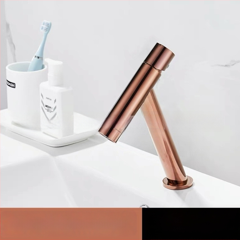 Kúpeľňový umývadlový mixér, meďová konštrukcia, zvislá inštalácia, špirálové otváranie