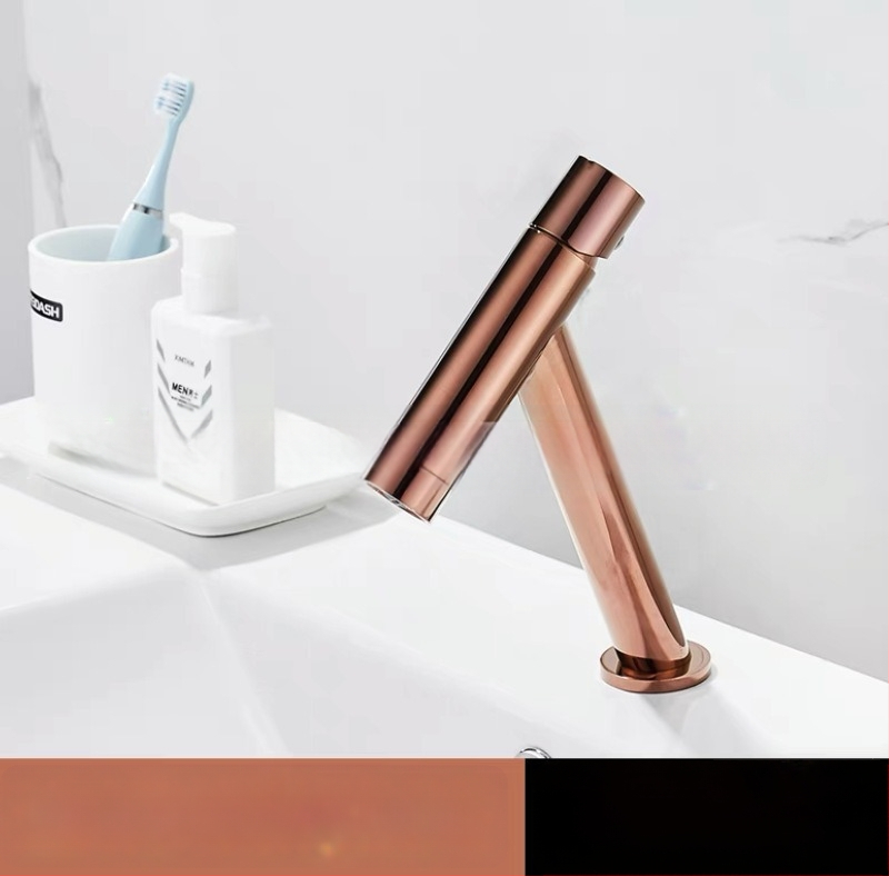 Kúpeľňový umývadlový mixér, meďová konštrukcia, zvislá inštalácia, špirálové otváranie