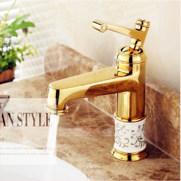 Meďový umývadlový mixér SE-6411, keramický diskový ventil, horúca/studená voda, 0–90°C, 1/2" vstup