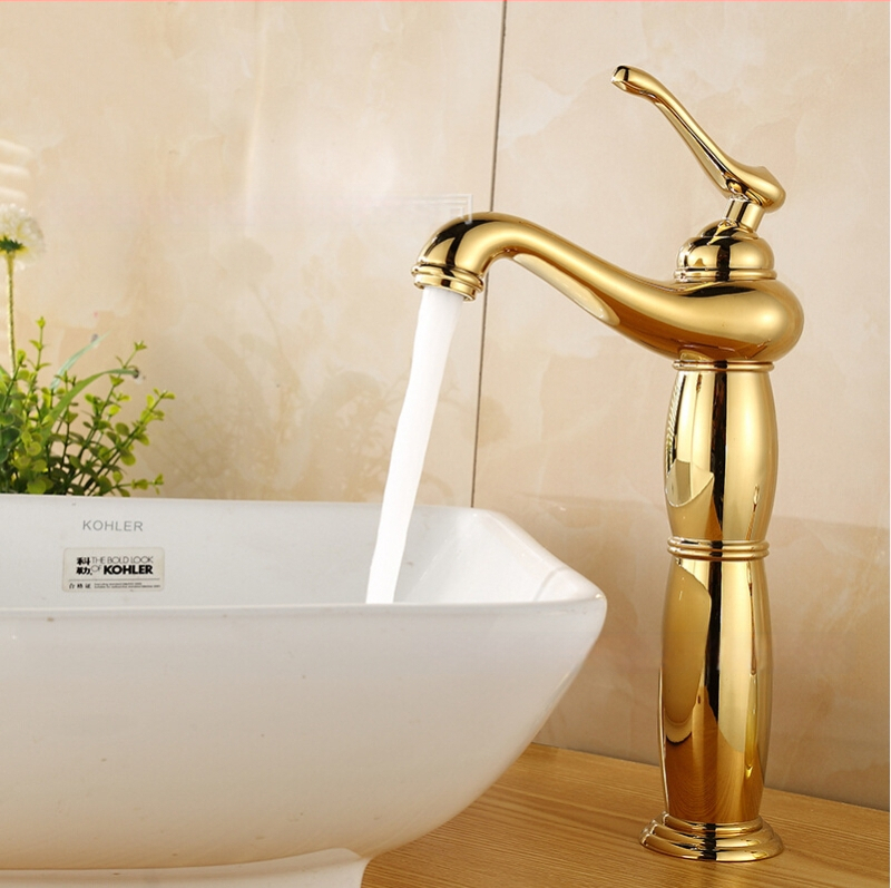 Meďový umývadlový mixér SE-6411, keramický diskový ventil, horúca/studená voda, 0–90°C, 1/2" vstup