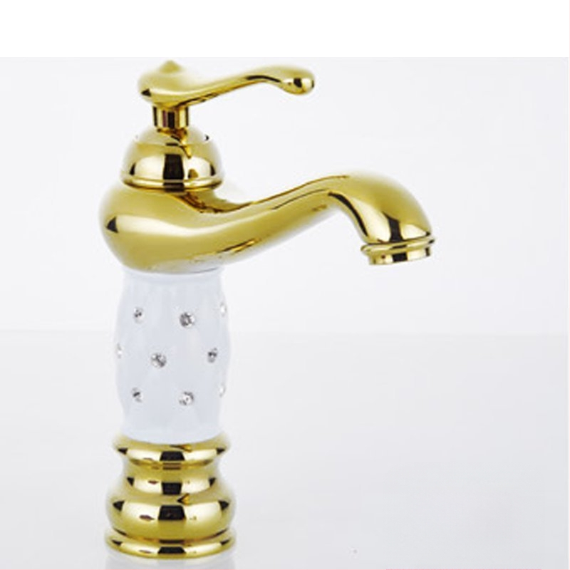 Meďový umývadlový mixér SE-6411, keramický diskový ventil, horúca/studená voda, 0–90°C, 1/2" vstup