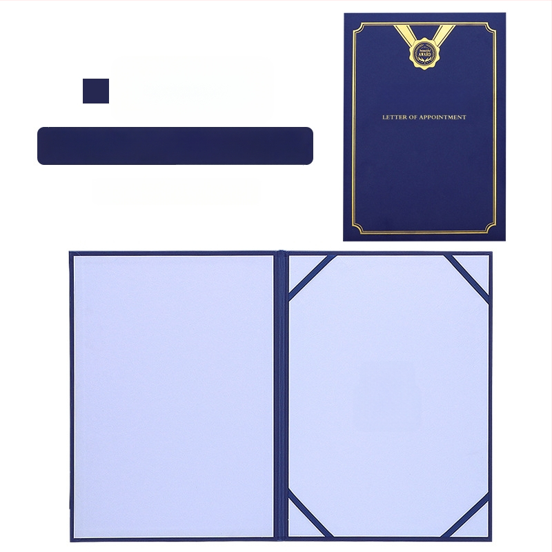 Kinevezési levél forró fóliázott borítóval és gyöngyházfényű matt felülettel, papíron. Specifikációk: 12K, 8K, 6K, 5K, 16K. Célzott felhasználók: diákok, tanárok, köztisztviselők, irodai dolgozók és vállalati munkatársak.