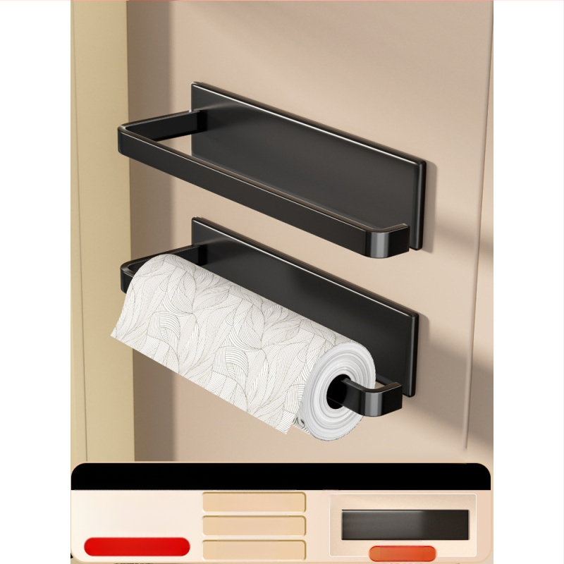 Suport de hârtie de bucătărie montat pe perete, din fier, cu magnet, montaj fără găuri, spațiu de depozitare pentru folie alimentară