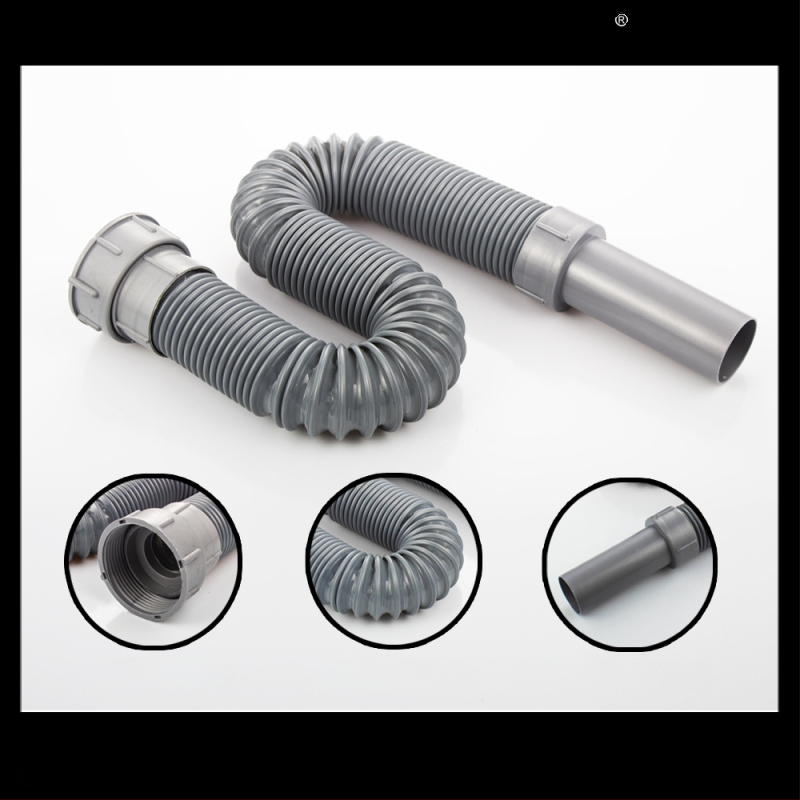 Drenáž drezu kuchynský 8110 – nerezová oceľ, LP, tvaru P, ťahový typ