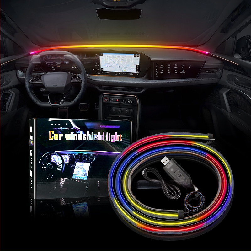 Амбиентна LED лента за предното стъкло на автомобила – акрил, 13W, 5V, 0.8A