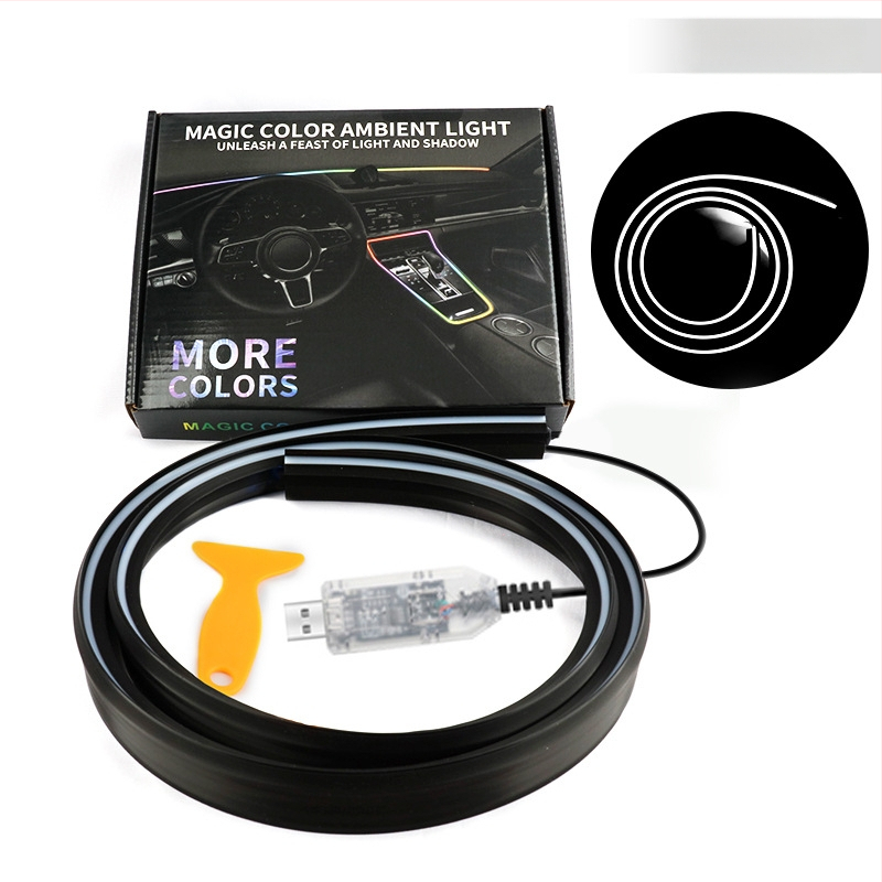 Амбиентна LED лента за предното стъкло на автомобила – акрил, 13W, 5V, 0.8A