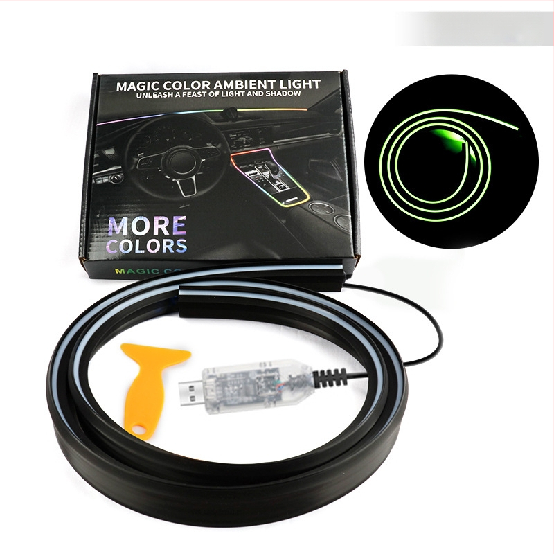 Амбиентна LED лента за предното стъкло на автомобила – акрил, 13W, 5V, 0.8A