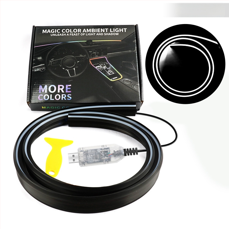 Амбиентна LED лента за предното стъкло на автомобила – акрил, 13W, 5V, 0.8A